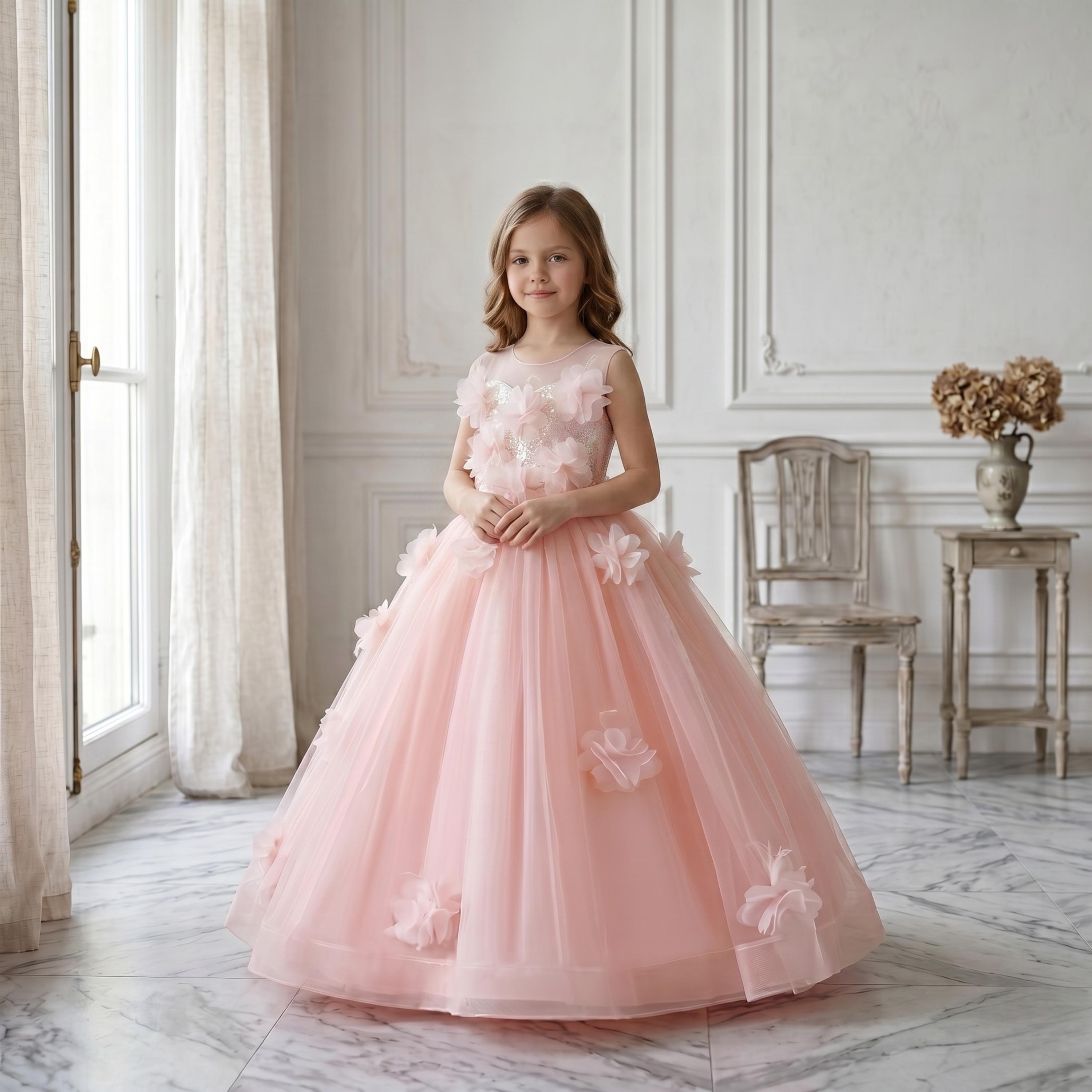 sachin and babi light blue dress Blush Pink Junior Bridesmaid Dress