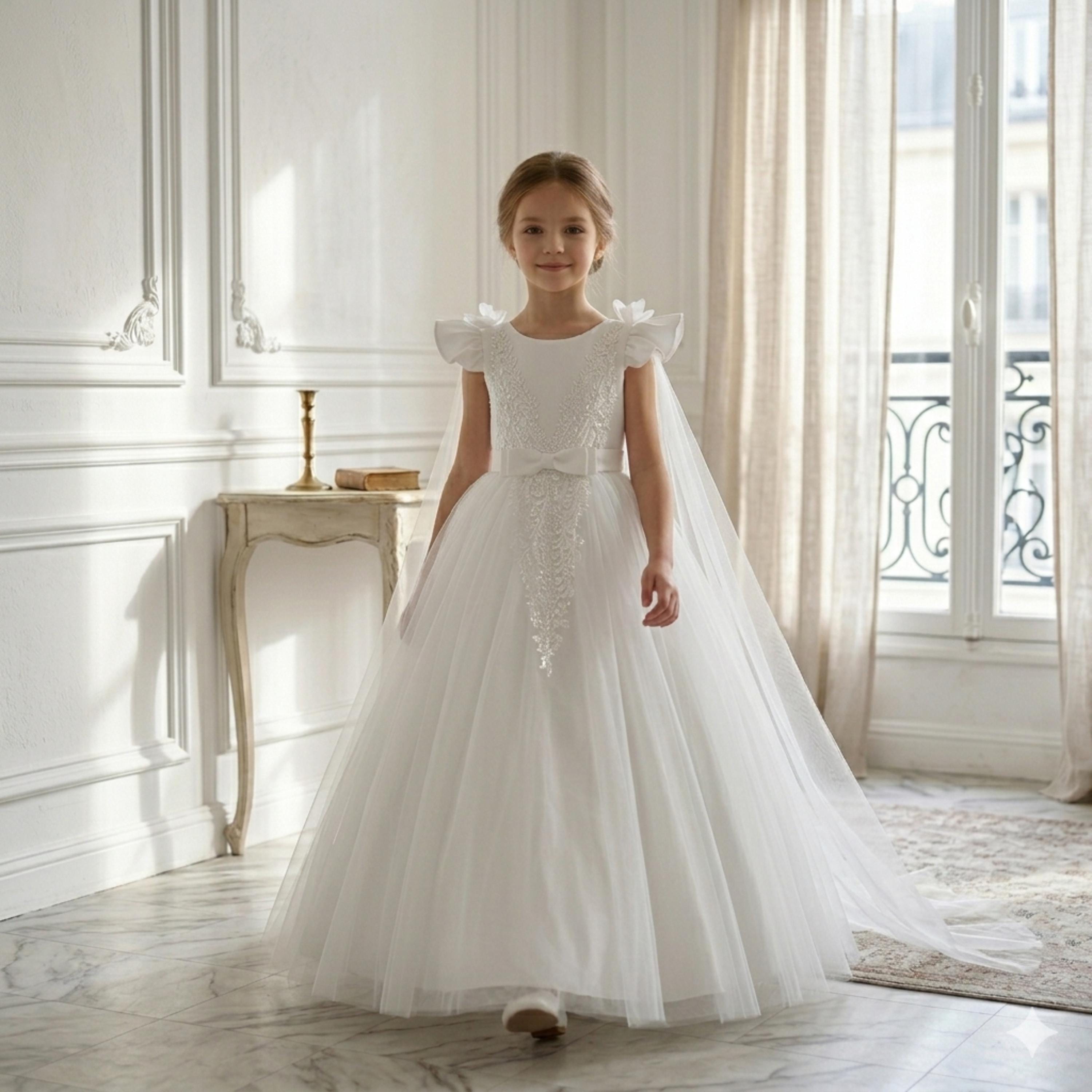 girls formal dress size 12 Ashley Lauren 8248 Beaded Belt Kids Satin Gown 12 / Peacock (MediumBlue) main image 1