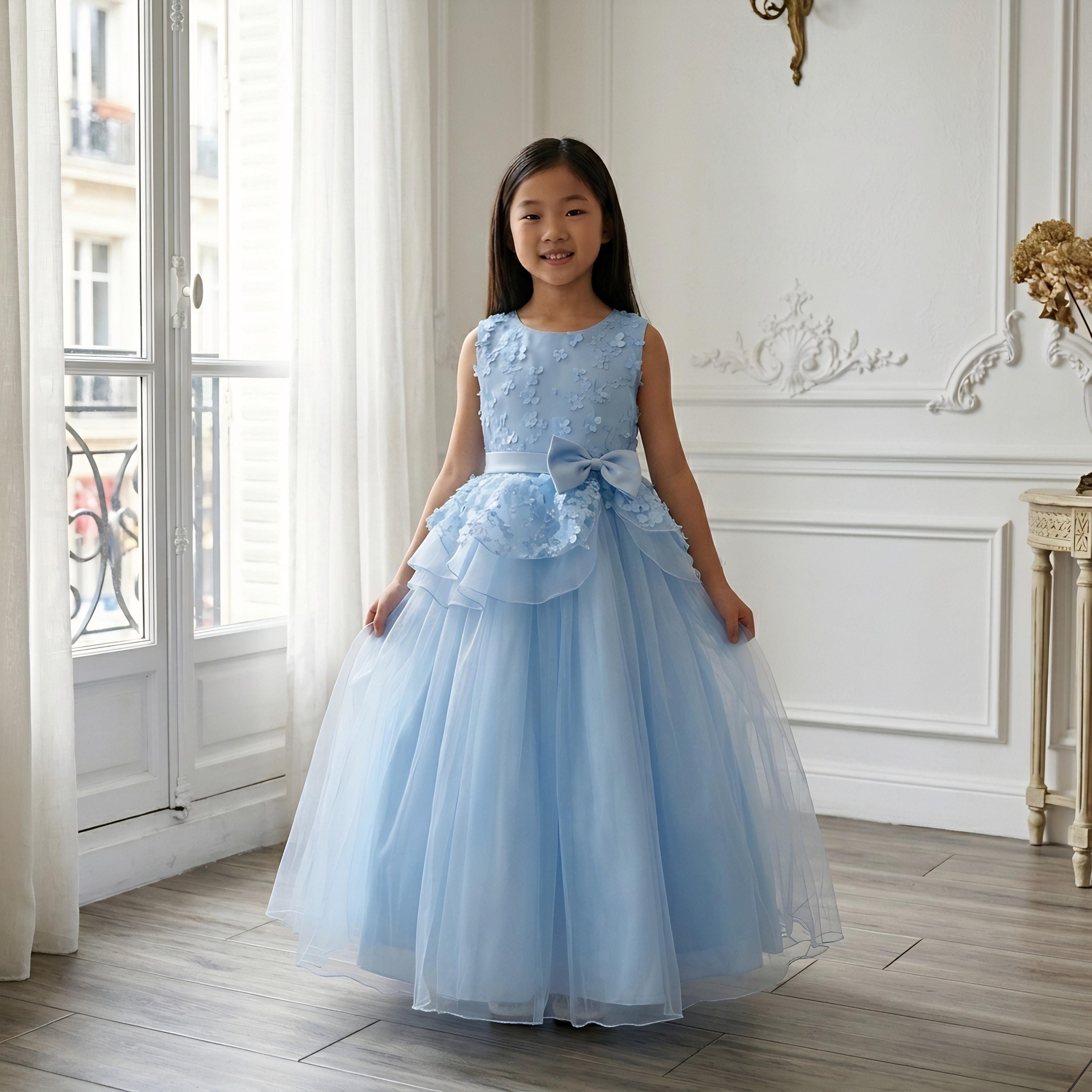 etsy junior bridesmaid dresses Lace Crop Top Tulle Prom Dresses Two Piece Evening Gowns Beaded Sashes main image 0