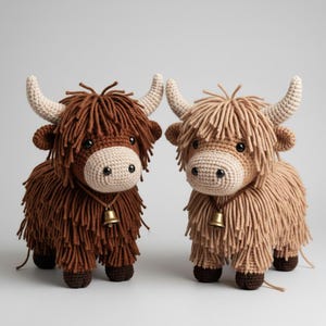Virkmönster för höglandsko: Handledning för amigurumi-plyschleksak med lurvig yak (PDF-nedladdning)
