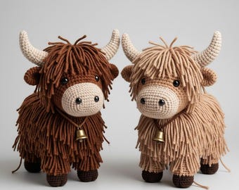 Highland Kuh Häkelanleitung: Zottel Yak Amigurumi Plüschtier Anleitung (PDF Download)
