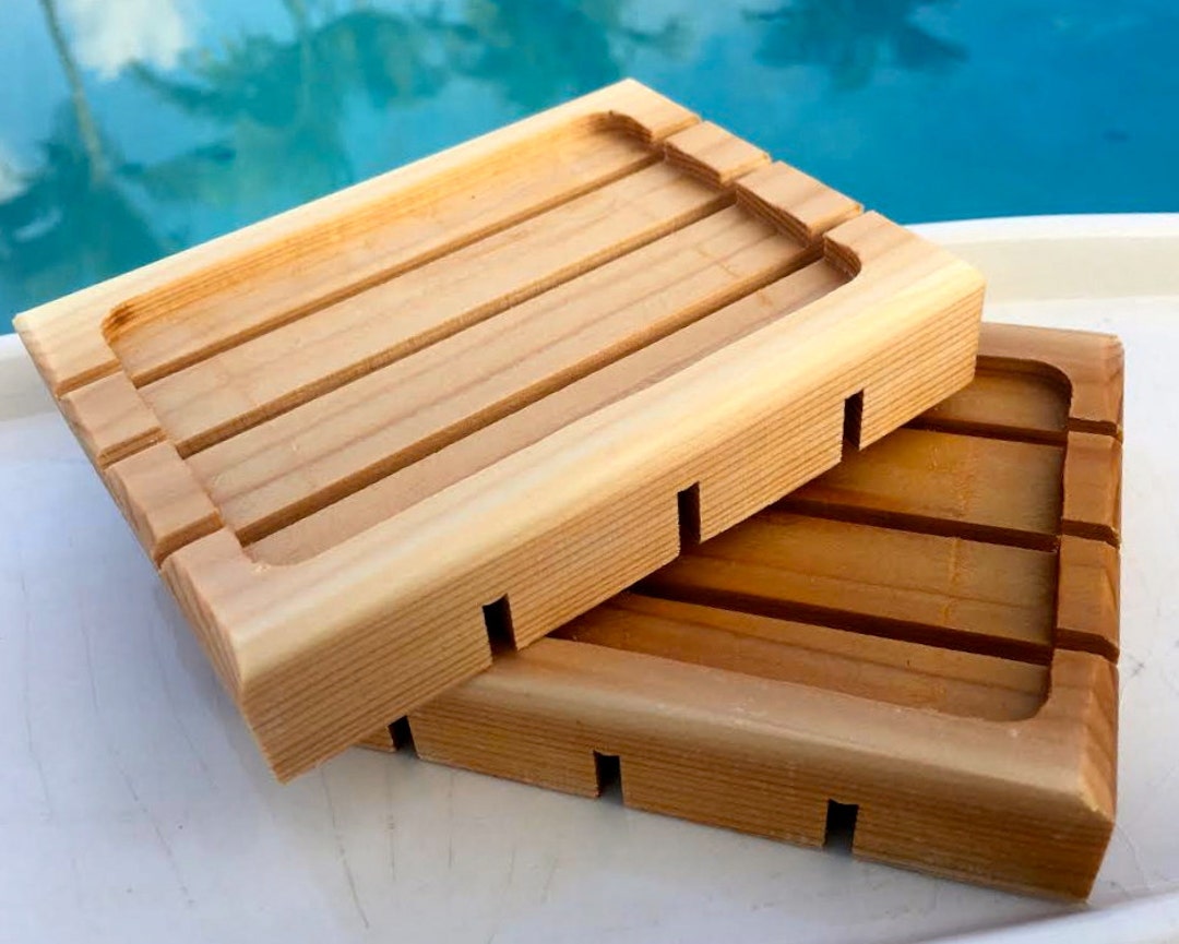 Wooden Soap Dish Drainer Spanish Cedar USA Made Hostess Gift Etsy