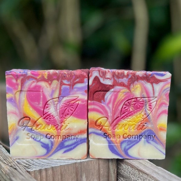 Lilikoi Passionfruit Raspberry Soap,Handmade in Hawaii,Hawaiian Soap,Gift for Her,Gift for Him,Hawaiian Gift,Birthday,Hawaii Soap,Hostess