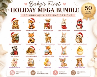 Baby Holiday Bundle | Christmas, Easter, Halloween & Thanksgiving Designs | Sublimation Cricut Files | Instant Download