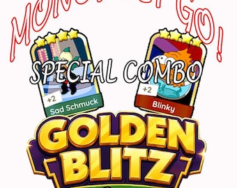 MONOPOLY GO golden blitz Stickers Blinky & Sad Schmuck 4 star fast delivery