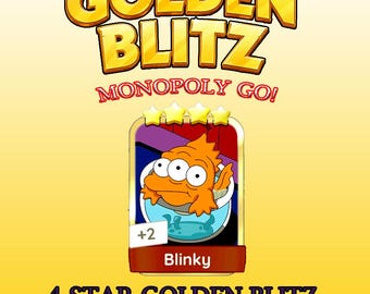Blinky MONOPOLY GO golden blitz Stickers New Album 4 Star fast delivery