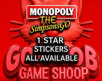 Pegatinas del nuevo álbum de MONOPOLY GO, 1 estrella, todas disponibles.