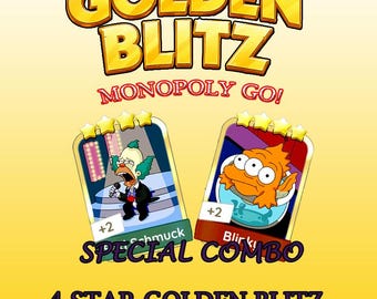 Blinky & Sad Schmuck MONOPOLY GO golden blitz Stickers New Album 4 Star fast delivery