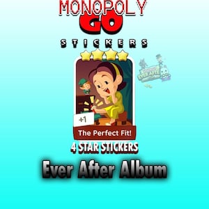 モノポリーGO! スターステッカー4枚セット - 完璧なフィット感！ - エバーアフターアルバムセット