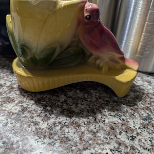 vintage Red bird planter