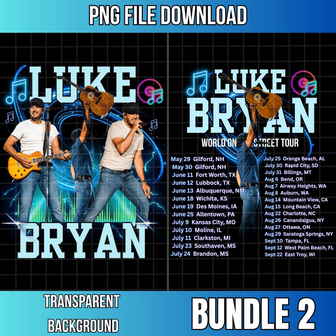Luke Bryan World on the Street Tour PNG Design (digital Download) - Etsy
