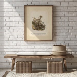 Rustic mushroom wall decor for bedroom — serene forest-like illustration highlighting earthy tones and tranquility.