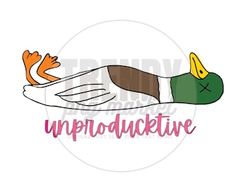 PNG improduttivo, PNG divertente anatra morta, design anatra sarcastica, PNG animale divertente, design grafico alla moda per maglietta, PNG per sublimazione, digitale