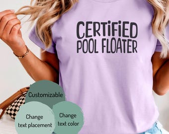 Certified Pool Floater T-shirt | Funny Pool Shirt, Summer Swim Tee, Fun Fake Profession