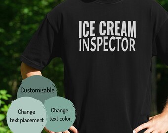 Ice Cream Inspector T-Shirt | Novelty Food Humor Tee, Foodie, Fun Fake Profession