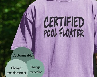 Certified Pool Floater T-shirt | Funny Summer Pool Shirt, Fun Fake Profession