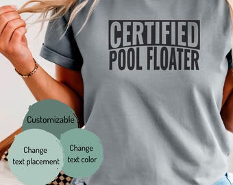 Certified Pool Floater T-shirt | Funny Pool Shirt, Swim Humor, Fun Fake Profession
