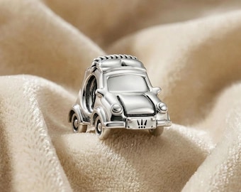 Compatible with Pandora Bracelets, S925 Sterling Silver Vehicle Charm, Travel Lover Pendant Bead