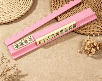 Aangepaste mahjongset roze geschulpte mahjongrekken, schattige Amerikaanse mahjongaccessoires, preppy game-avond, cadeau voor mahjongspeler