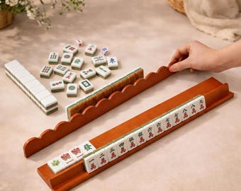 Mahjongset op maat Racks & Pushers | 47 cm multifunctionele mahjonglinialen modern elegant mahjong-spelavondcadeau