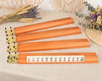 Moderne bloemen Amerikaanse mahjongset | Standaardformaat pastelkleurige gelaagde tegels met 18" doorzichtige acryldrukkers | Esthetische gameset voor op tafel