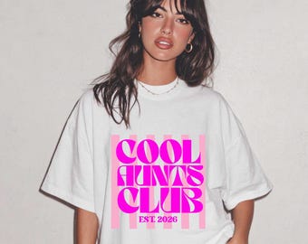 Cool Aunts Club-shirt, personalisierte cadeauidee für tante, cadeau für tante, schwangerschaft verkündung, oversized T-shirt, Schwester