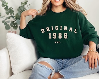 Original 1986 Geburtstags Sweatshirt, Geburtstagsgeschenk für Frauen, Geschenk für Freundin, 1986 Sweatshirt, Geburtstag 40 Jahre Geschenk