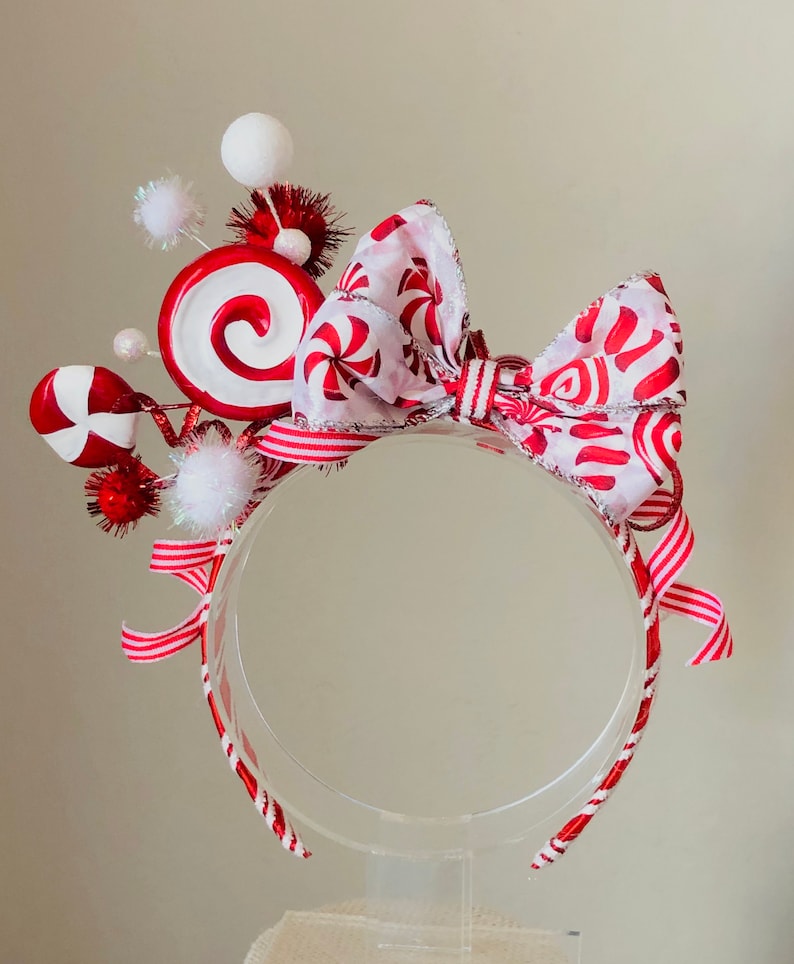 Candy Cane and Peppermint Headband Perfect Tacky Holiday Etsy