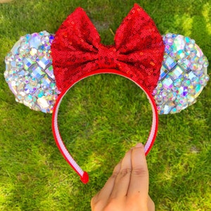 Crystal & Sequin Mouse Ears Crown Headband Disneyland Diamond Celebration Minnie inspired Valentine