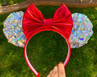 CHOOSE A COLOR Crystal Princess Mouse Ears Crown Headband Disneyland Silver Diamond Celebration