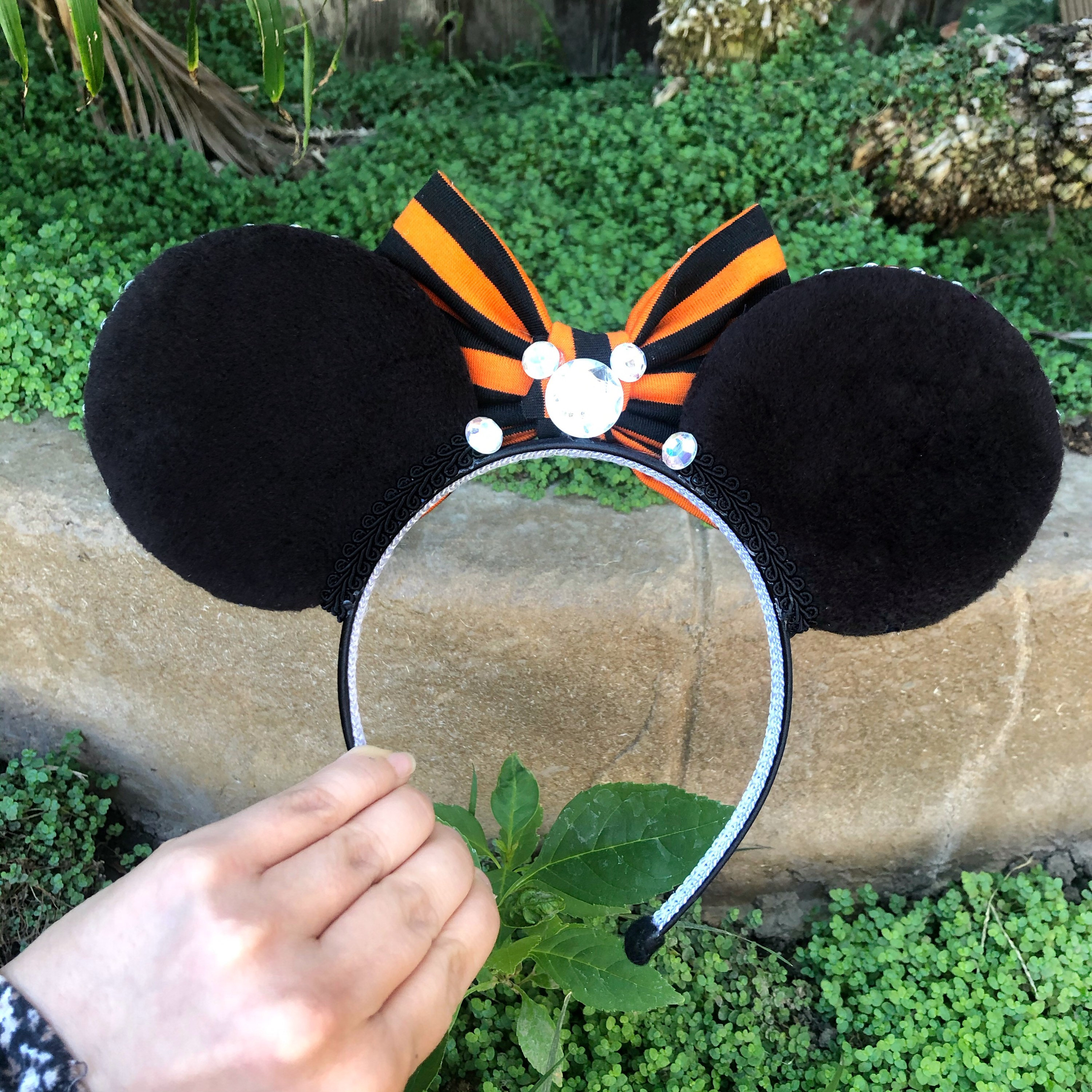 Lightup Halloween Mickey Pumpkin inspired Minnie Mouse Ears Etsy
