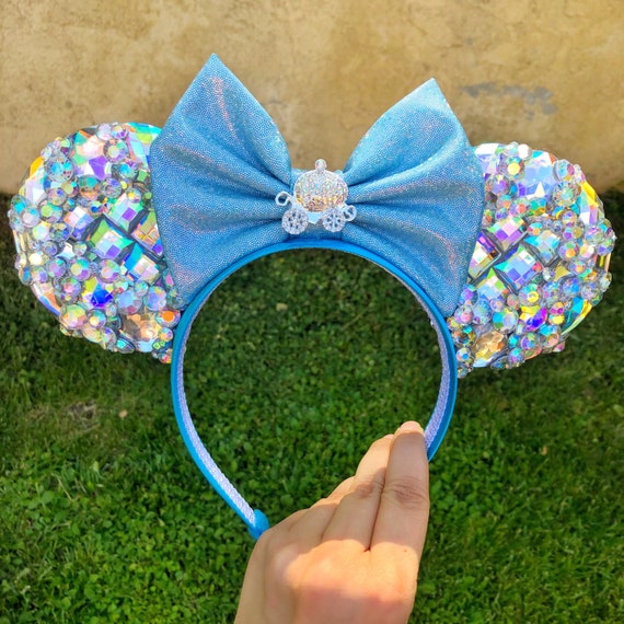 Chasing Childhood Glass Slipper Jeweled Ears Cinderella Glass Slipper Inspired Crystal Princess Mouse  main image 4