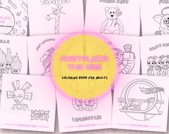 90er Jahre Spielzeug Malvorlagen: Nostalgisches Erwachsenen Malbuch (PDF Download)