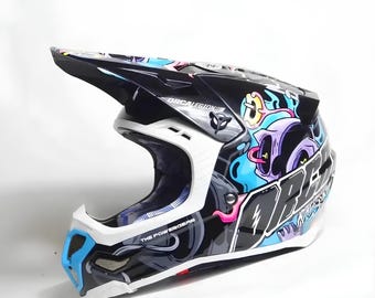 Custom Motorcycle Helmet | Airbrushed Off-Road Motocross Graphic Design | Personalized Gift (DOT ECE Certified)