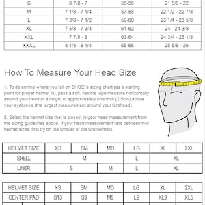 Official Shoei X-15 size chart for custom airbrush helmets. Detailed measurements in centimeters (cm) for sizes XXS to XXL. Accurate fitment guide for Shoei X-Fifteen shell sizes to ensure perfect comfort for international buyers. Essential sizing information for motorsport professionals and superbike riders in the United States and United Kingdom. Professional racing fitment data to assist premium customers in selecting the correct bespoke helmet size.