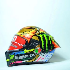 Custom Painted KYT R1R Carbon Motorcycle Superbike Helmet Inspired Rider MotoGP Design - Professional-Painter Motorbike-Motorsport-Helmets