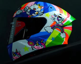 Custom Airbrush Painting Service Professional: Legendary Racing Rider Motifs & Painted Full Custom Helmet Designs