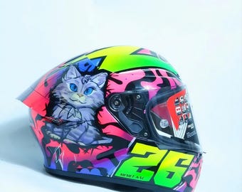 Casco da Moto per Ragazzi Dipinto su Misura - Caschi da Karting Integrali Personalizzati per Bambini - Attrezzatura da Go-Kart Airbrush