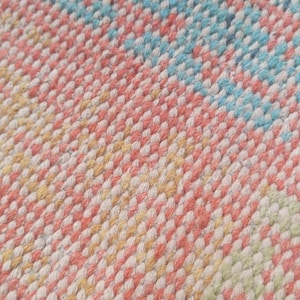 Handwoven Patchwork Rug, Bohemian Geometric Kilim Style Area Rug