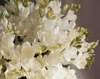 Artificial Freesias Flower Stalks, Floral Freesias Wedding Bridal Flowers, Faux Flowers