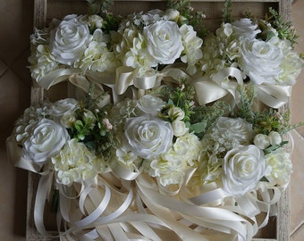 Wedding pews decoration-Silk flowers Artificial floral aisle church pews decor-Church wedding decoration-Winter wedding decoration