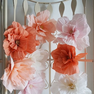 8 pezzi di carta crespa peonia fiore sfondo matrimonio decorazioni-decorazione addio al nubilato-Baby Shower fiori di carta pom pom