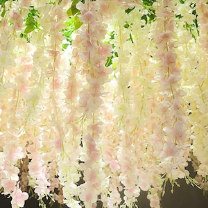 Wisteria Wall Hangs Long Artificial Florals Leaves Garland-Garland Hanging Plants Vine-Fake garlands wedding flowers
