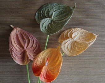 Faux Anthurium Flower Stalks / Home decor flowers (minimum 5 stalks)