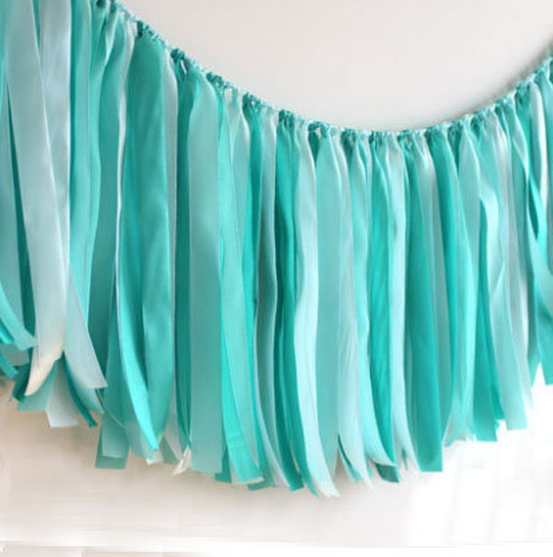 Ribbon Garland Decorribbon Garland Party Backdrop Etsy