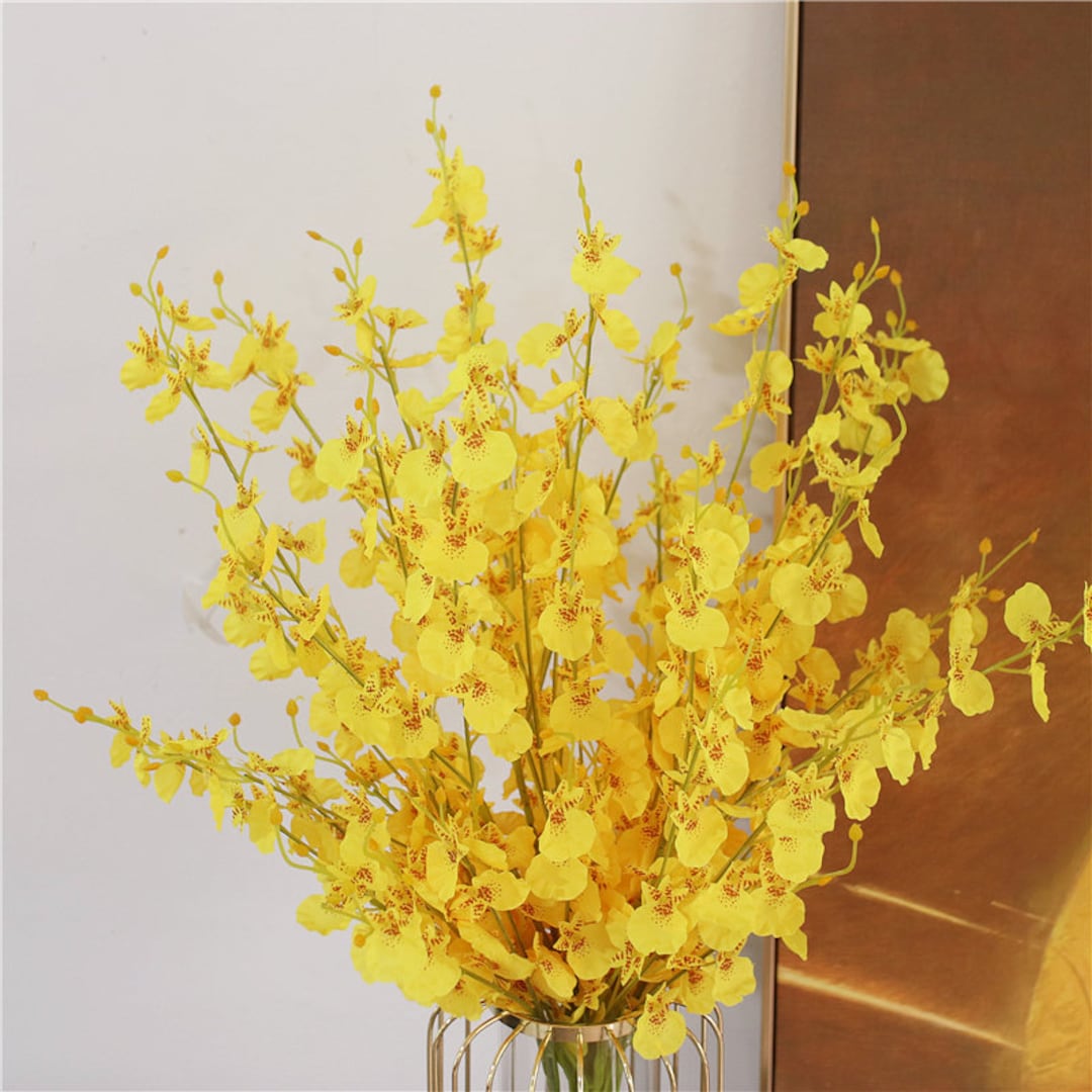 Faux Yellow Dancing Orchids/ Artificial Flowers Artificial Dancing