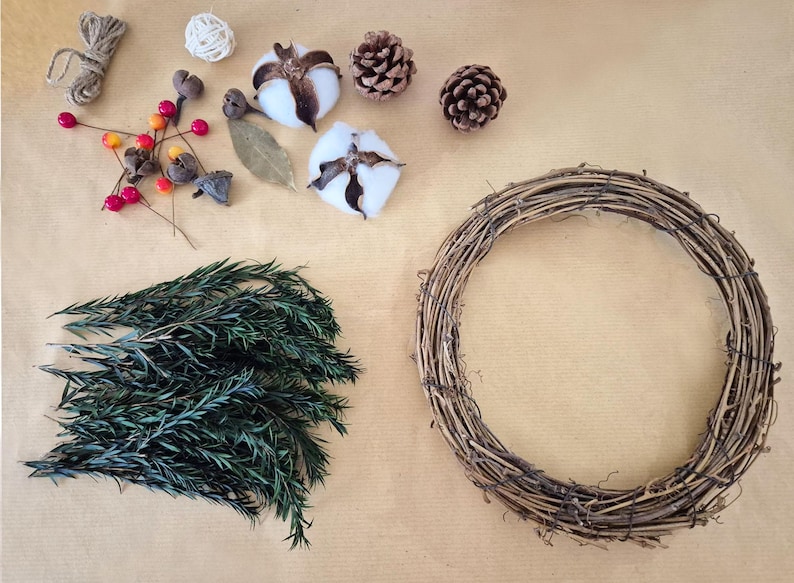 Make your own Christmas wreath-Christmas Wreath Making Kit-Do It Yourself Christmas Starter Kit-Seasonal Decor image 3
