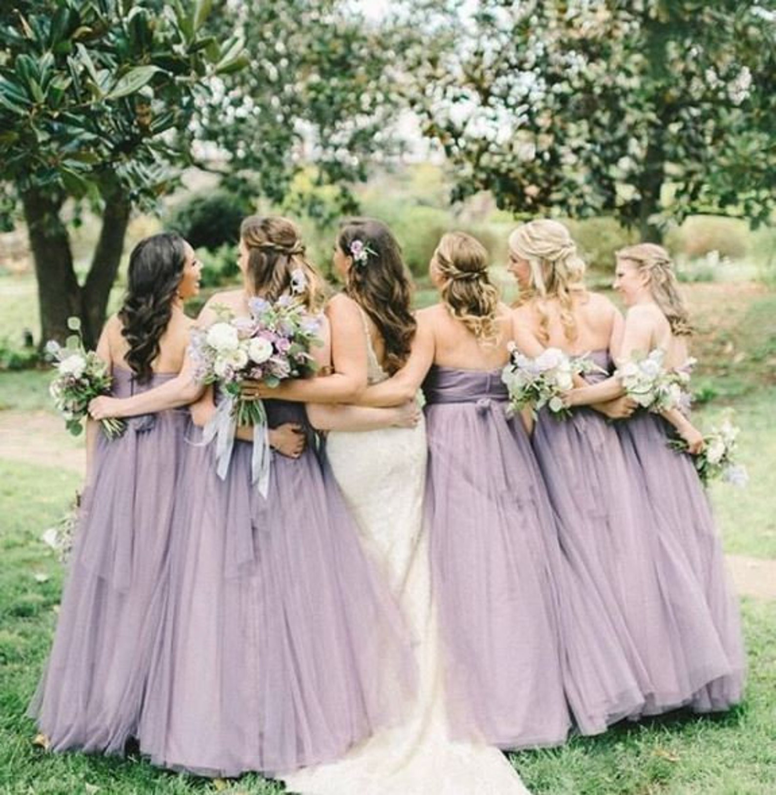 Bridesmaid Tulle Dresses in Dark Purple and Lilac Shade - Etsy UK