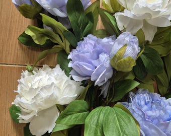 Artificial Peony Flower Stalks, Vintage Floral Peony Decor, Artificial Peonies Flowers, Faux Flowers