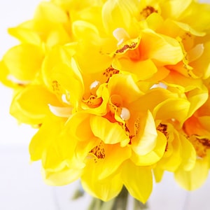 Artificial Cymbidium Orchids Bunch Stalks, Floral  Cymbidium Orchids Decor, Artificial Flowers, Faux Flowers